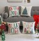 Merry Bright Christmas Pillow Covers Colorful Holiday Holly Jolly Set of 4 Winter Decorative Throw Pillow Covers Cushion Case for Home Sofa Bed Chair (16" L x 16" W)